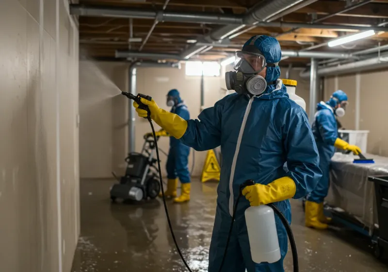 Basement Sanitization and Antimicrobial Treatment process in Meiners Oaks, CA